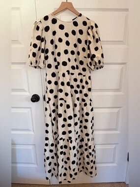 NWOT who what wear spotted linen dress